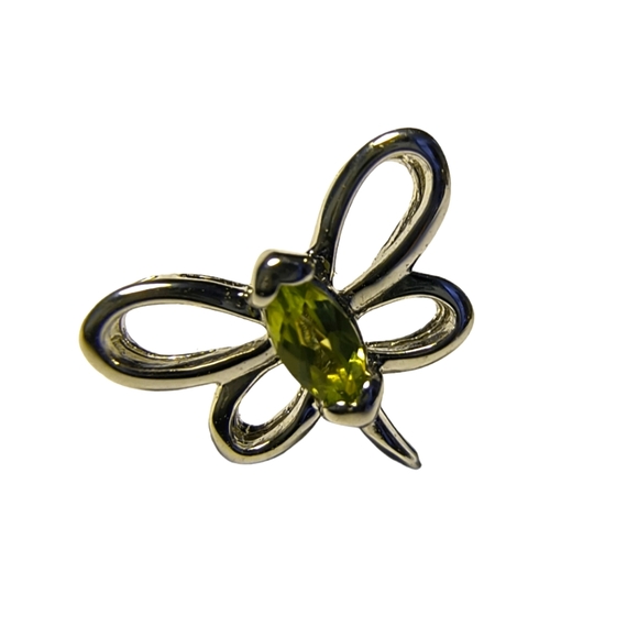 Peridot & Sterling Silver Dragonfly Earrings - Picture 2 of 7